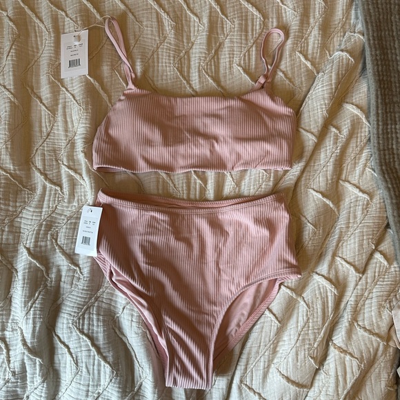 Andie Swim Nwt Andie Swim Bikini In Blush Ribbed Poshmark